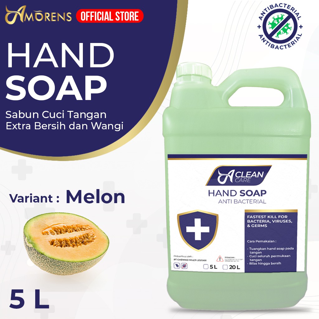 Sabun Cuci Tangan / HAND SOAP / HAND WASH Antiseptik Antibacterial 5 Liter A Clean Care