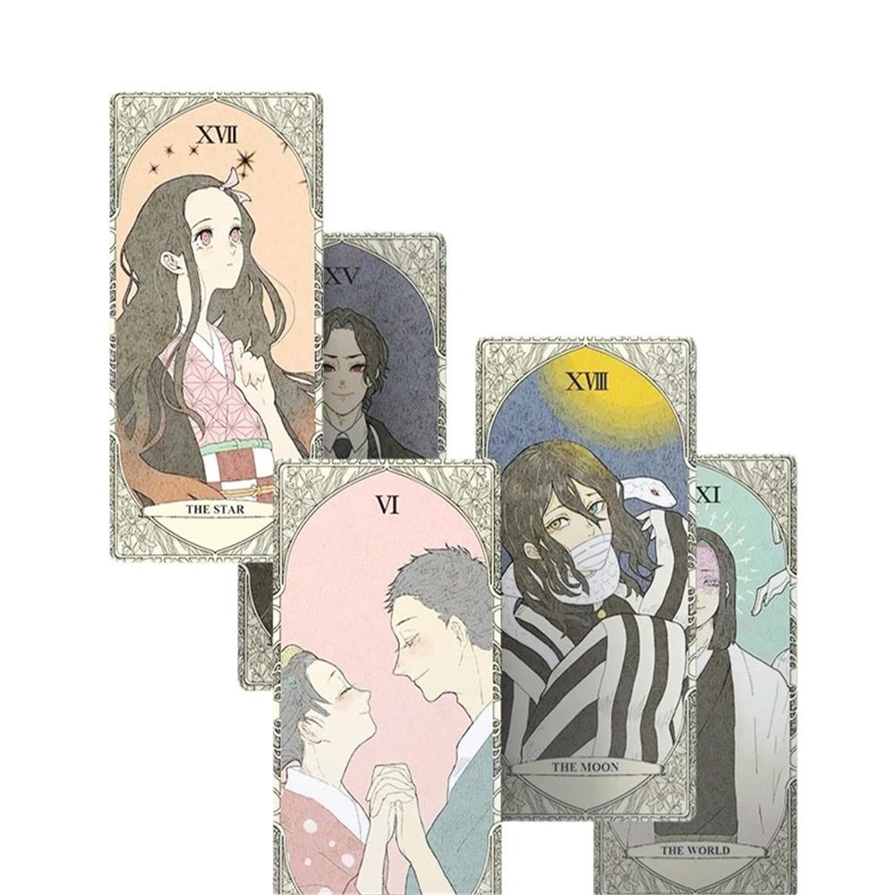 Kartu Tarot QUINTON Demon Slayer 22Pcs /set Anime Jepang Kamado Tanjirou Nezuko Motif Baru Tarot Deck