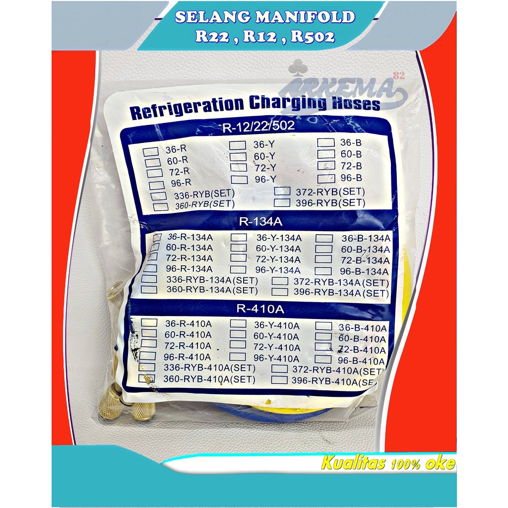 [ SATUAN ] SELANG MANIFOLD | SELANG MANIFOLD R22 R134 R502 1.5METER | SELANG ANALIZER | SELANG ANALISER | SELANG MANIFOLD ANALIZER