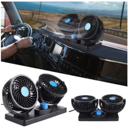 Kipas Angin Mini Fan Car 12V Double Headed T303