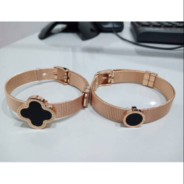 GELANG TITANIUM WANITA MODEL TERBARU GELANG WANITA BANDUL HITAM