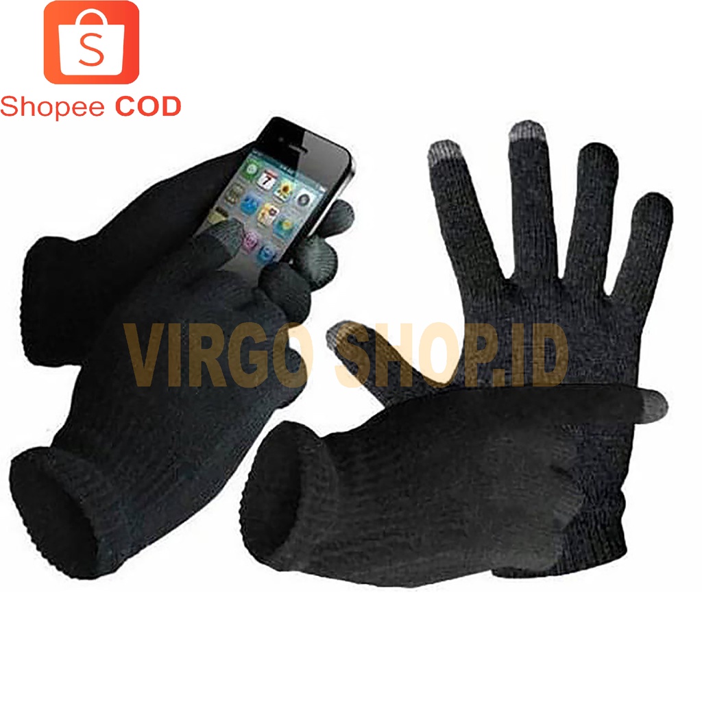 Sarung Tangan Sepeda Motor HP Hitam Touchscreen Sentuh Handphone Small / Sarung Tangan Motor / Sarung Tangan Kain / Sarung Tangan Lembut / Sarung Tangan Touchscreen