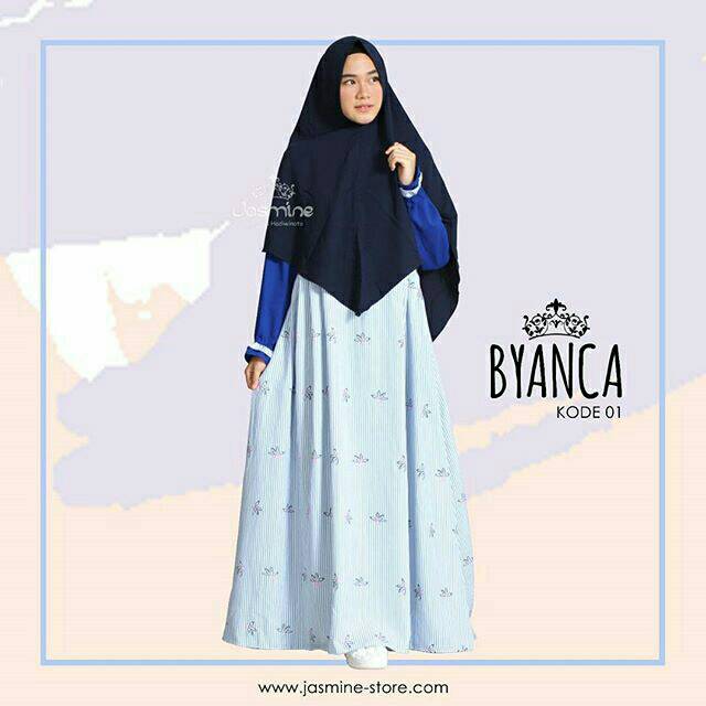 Byanca 01 jasmine dress / gamis ukuran M warna biru elektrik