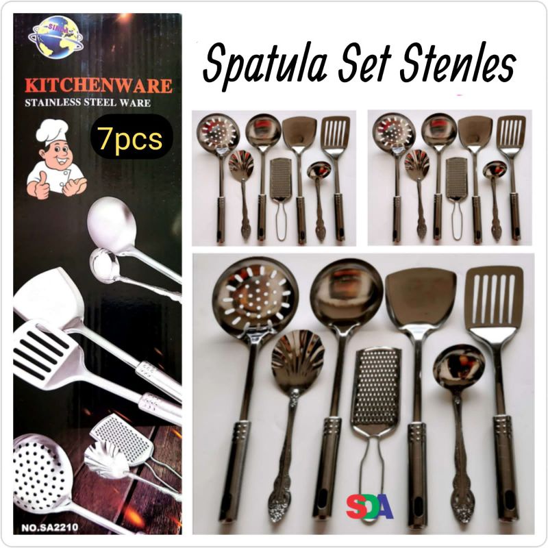 Spatula Sotil Set Stainless 7pcs 2210 / Silikon Silicon 5pc