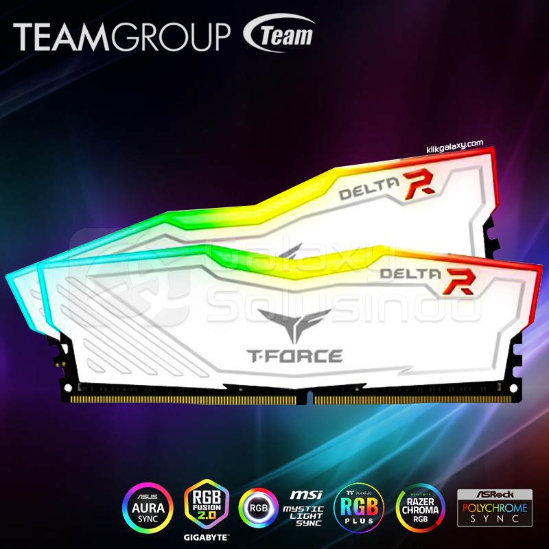 TEAM T-Force Delta RGB (2x8) 16GB DDR4 kit 3600MHz - White Memory RAM