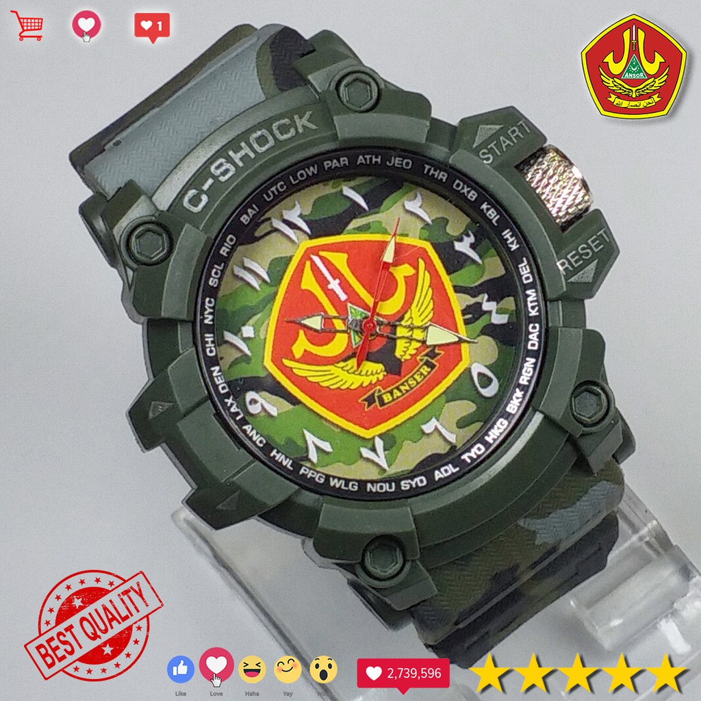 (KEREN &amp; MANTUL) JAM TANGAN BANSER LORENG HIJAU