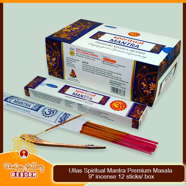 Ullas Spiritual Mantra Premium Masala 9&quot; incense 12 sticks/ box