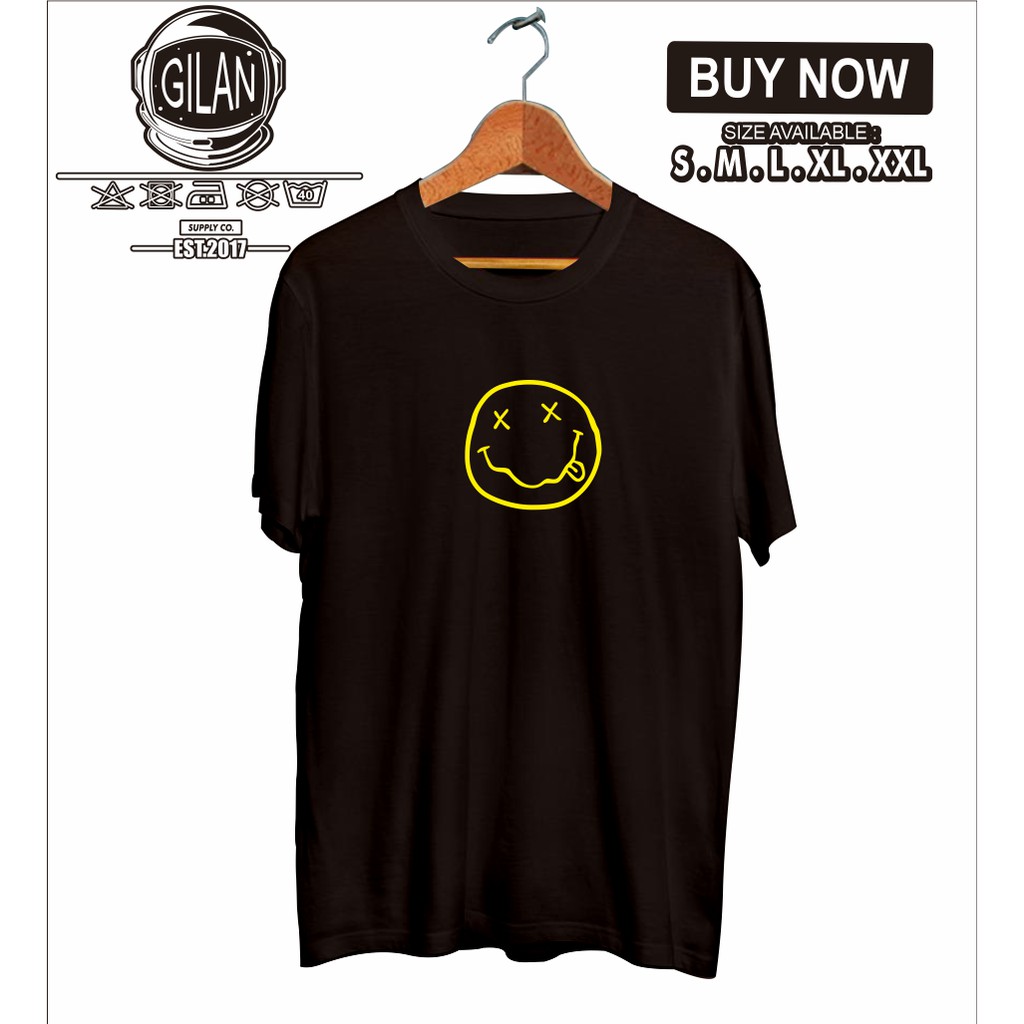 Kaos Baju NIRVANA GRUNGE Logo Kecil dada Band Musik -  Cloth