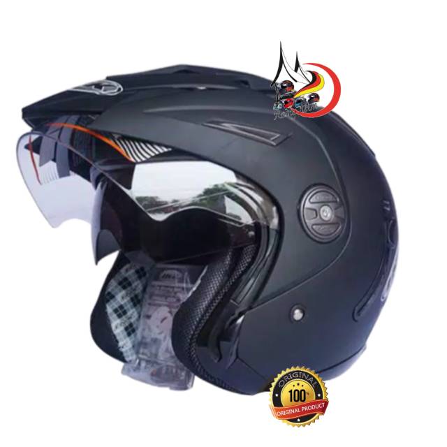 HELM INK T1 BLACK TITANIUM DOFF HELM INK HAL FACE DOBUEL KACA