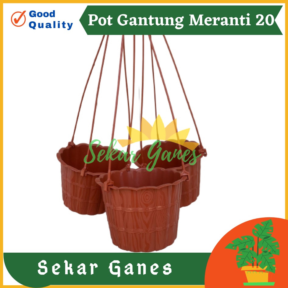 Pot Gantung Meranti 20 Merah Bata Merah Coklat Terracota Terracotta Pot Bunga Gantung Motif Gentong Mirip Country Murah Termasuk Tali Pot Bunga Gantung Murah Grosir Unik Plastik Putih