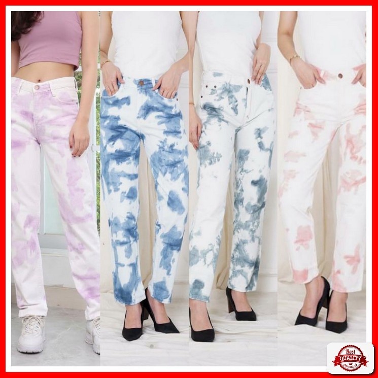 Vit Celana Jeans Levis Wanita Sobek Tidak Tembusterbaru 2021 Ping WQ707 Fwr - Panjang Tye Dye Marg