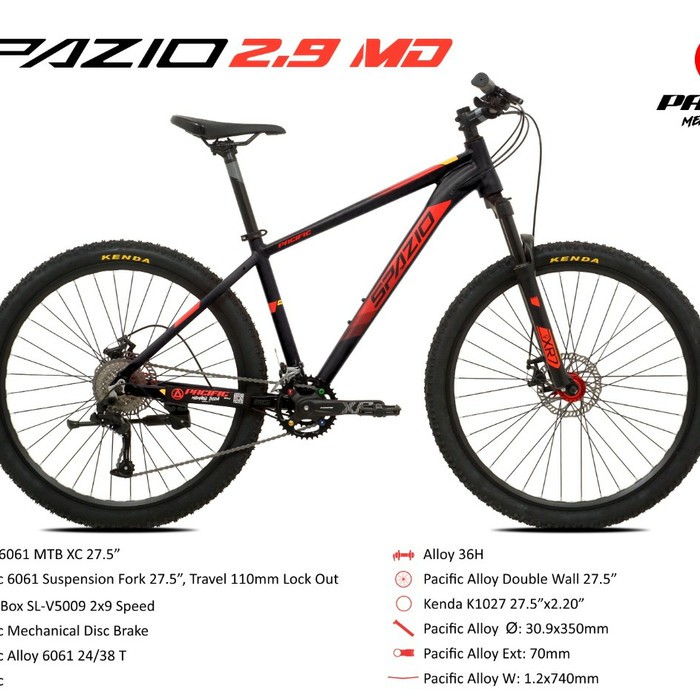 Sepeda Gunung MTB 27.5" Pacific Spazio 2.9 MD