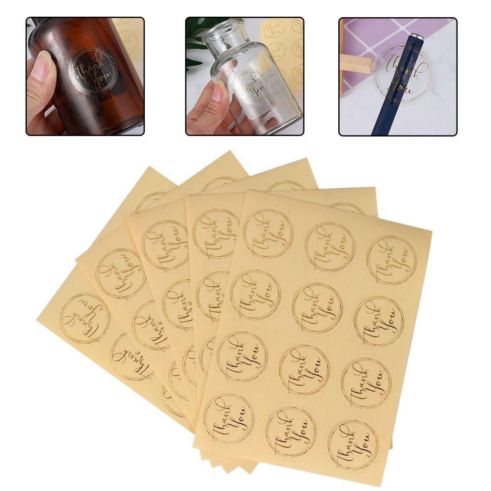 Solighter Handmade Sticker DIY Bulat Bronzing Transparan Hiasan Kue Terima Kasih