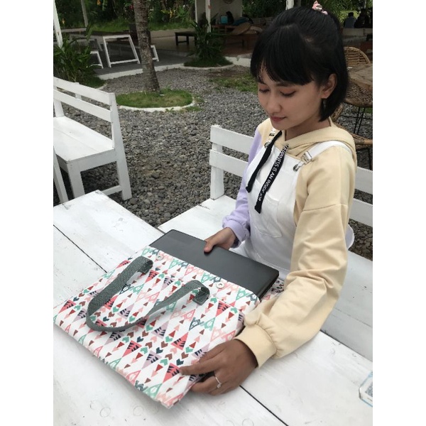 TAS LAPTOP TAS LAPTOP JINJING KANVAS CASE LAPTOP  KANVAS MOTIF  14 &quot;inch