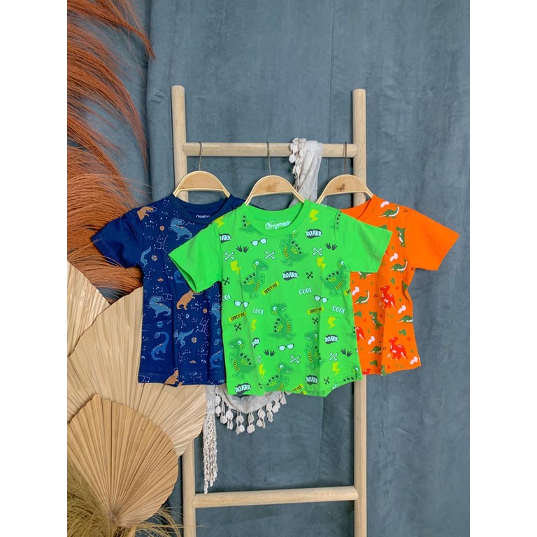 OSHKOSH-BAJU DINOSOURUS ATASAN ANAK IMPORT  kaos catton 1-10tahun lengan pendek