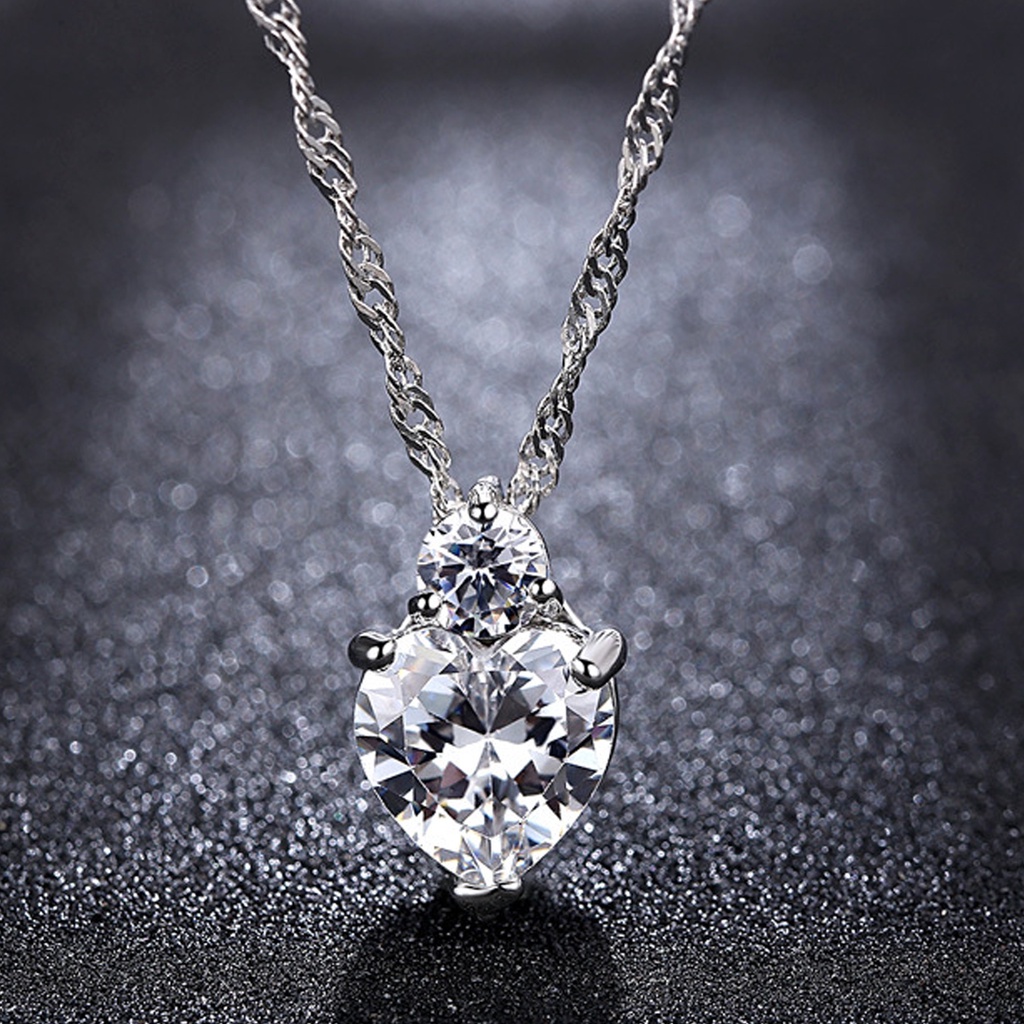 Hu Hu Hu Hu Hu Alat Bantu Pasang Kacamata♡ 1 Set Kalung Anting Liontin Hati Aksen Berlian Imitasi Berkilau Tahan Lama Untuk Pernikahan