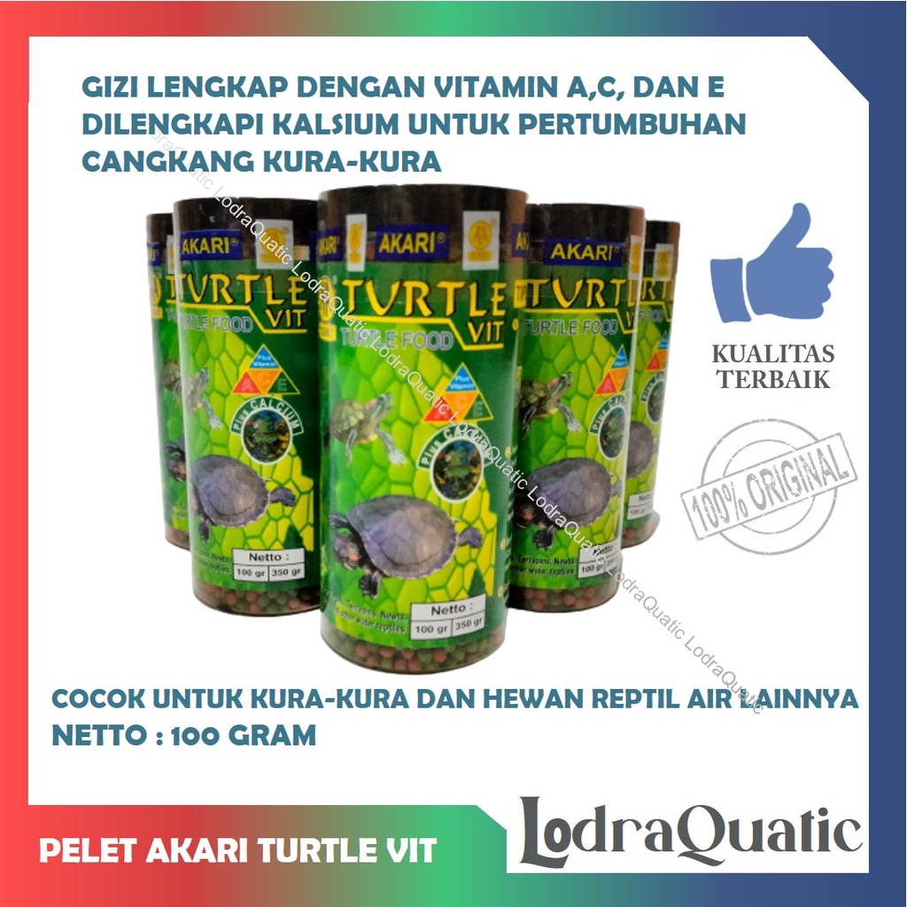 PELET AKARI TURTLE VIT IMMUNE BOOSTER AKARI TURTLE VIT PELET KURA KURA PELET KADAL AIR PELET SALAMANDER PELET TERAPIN PELET REPTIL AIR