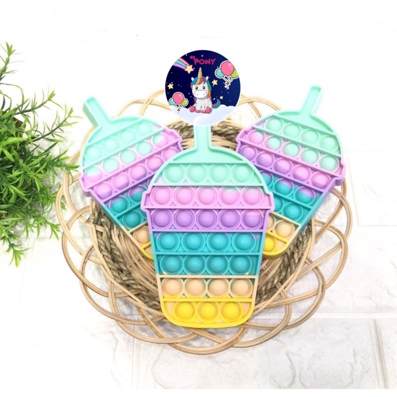 POP IT FIDGET/mainan viral tiktok/mainan pop it/mainan sensorik-Boba Pastel