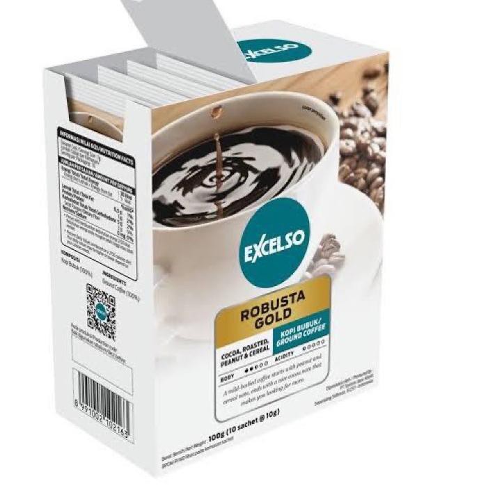 

Lagi Trend ♣ Kopi Excelso Robusta Gold Box 100gr ( isi 10 sachet @10gr )^^