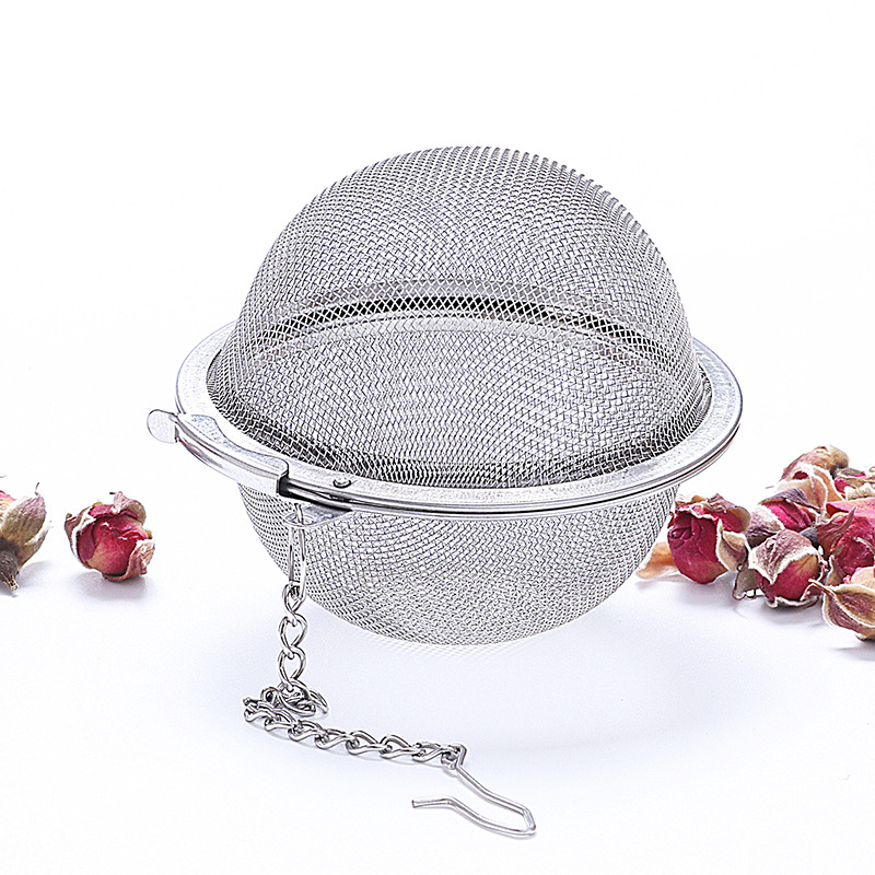 Stainless Steel Teakettle Locking Tea Filter / Seasoning Spice Strainer  Bal l/ Mesh Herbal Ball Tea Spice Strainer