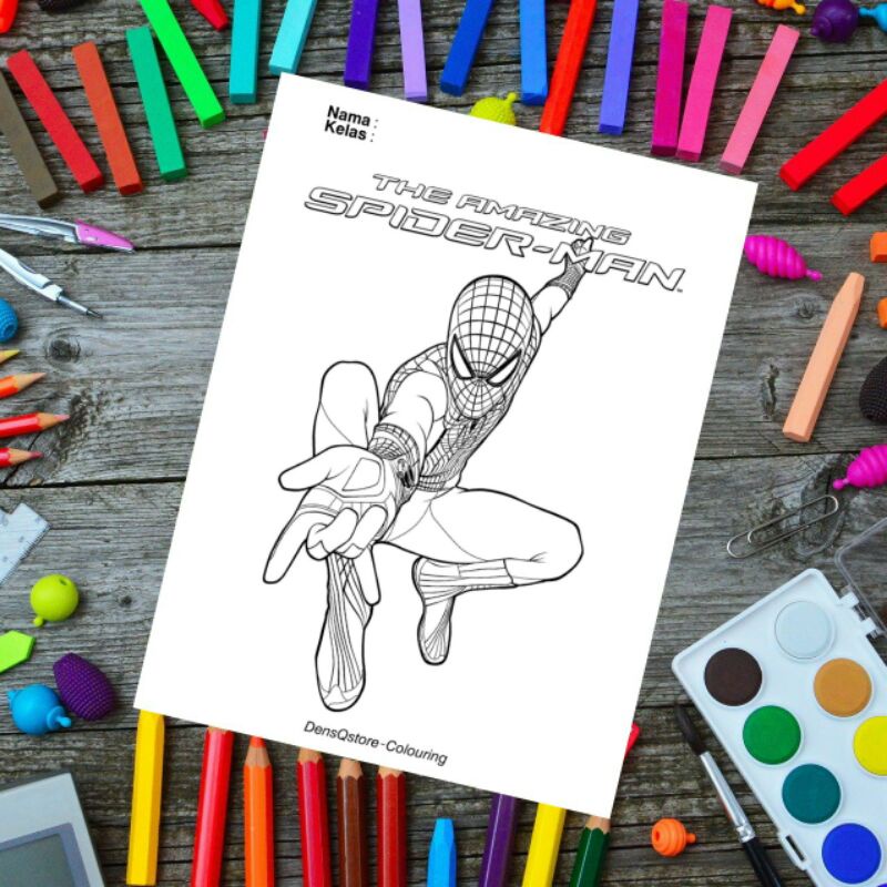 

Kertas Mewarnai Anak Tema Spiderman / Kertas Gambar (10 Lembar Gambar)