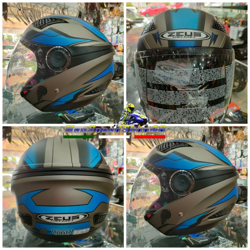 HELM ZEUS ZS610 ZS 610 ZS-610 Half face Double visor-Motif 1