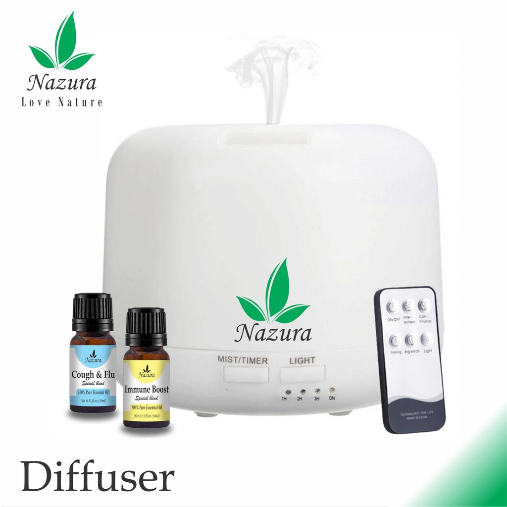 Nazura Diffuser Humidifier Air Aromaterapi Essential Oil 300ml