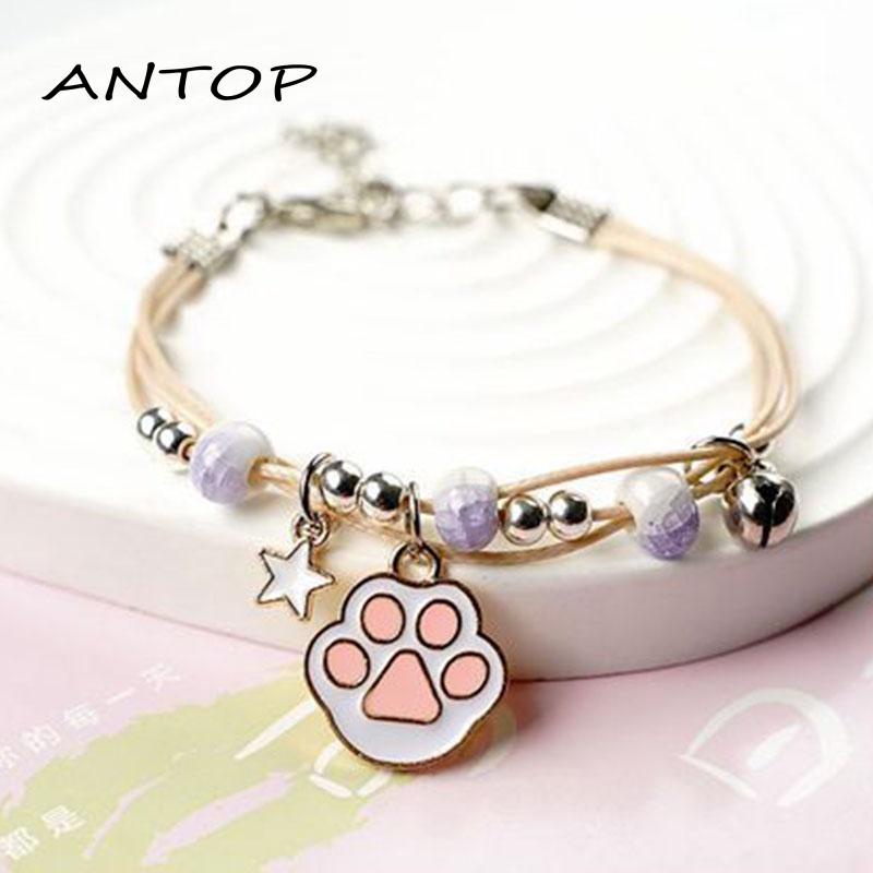 Gelang Wantia Korea Cakar Kucing Bahan Keramik Kartun Beruang Cakar Untuk Wanita Bracelet ANTOP