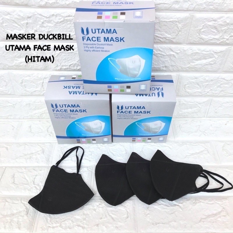 MASKER DUCKBILL UTAMA EMBOS PUTIH HITAM TERMURAH