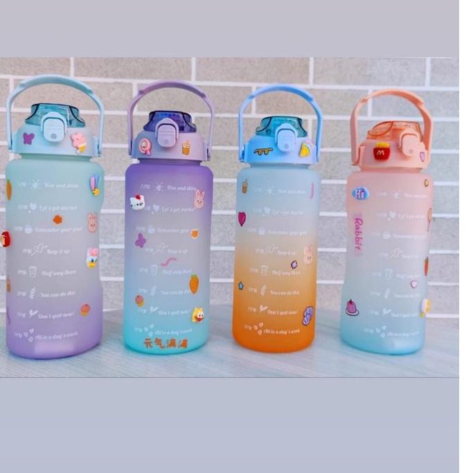 ♠ BOTOL MINUM 2L / 2 LITER VIRAL / BOTOL MINUM GRADASI MOTIVASI ☟