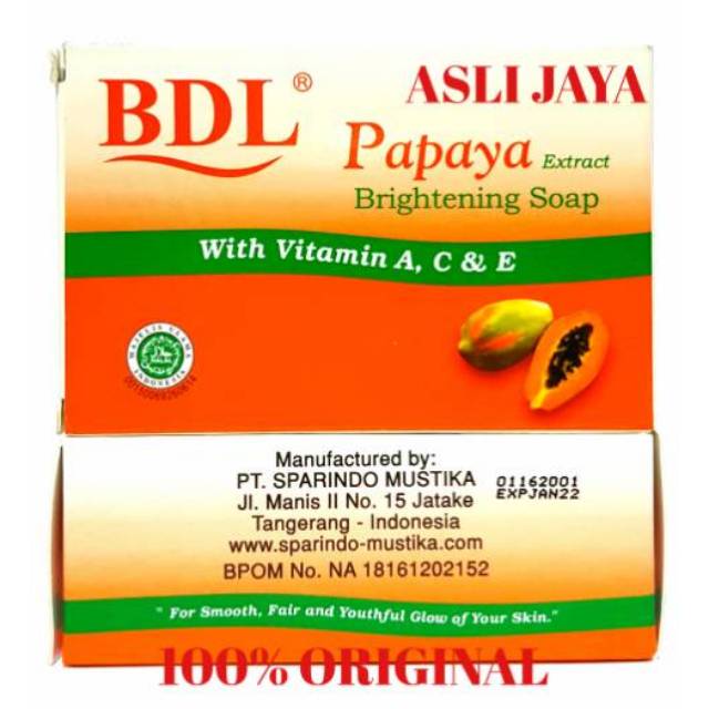 Sabun BDL Papaya Extract Brightening Soap