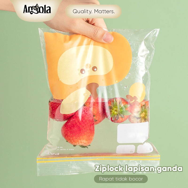 Kantong Plastik Ziplock Reusable kecil besar sedang E57-E59 Fresh Bag Kantong Kulkas Penyimpan Makanan Sayuran angola Plastik Klip Binder Pouch