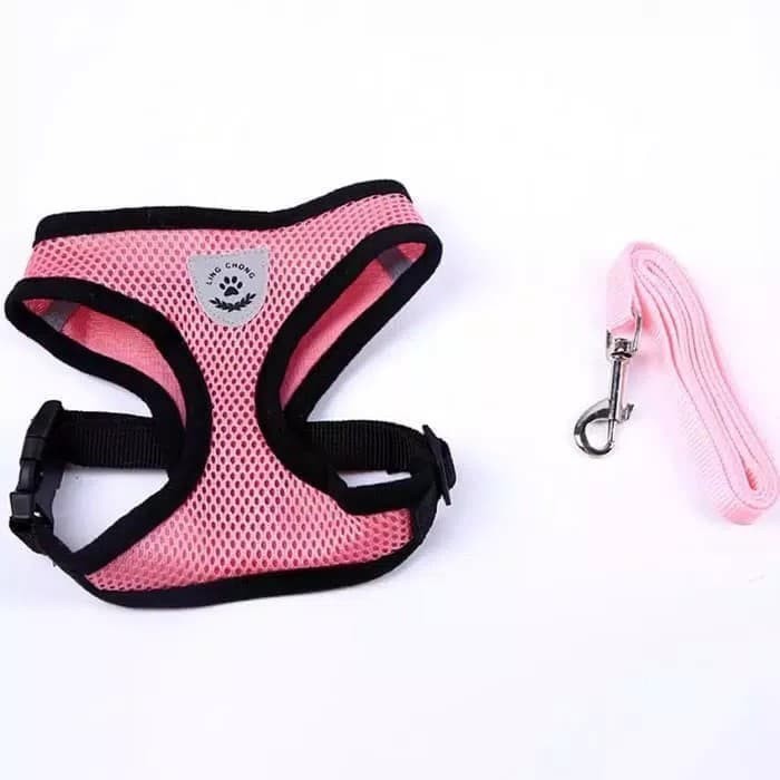 Harnes Kucing Anjing Tali Penuntun Hewan Pet Cat Dog Harness Rompi Baju Bagus Murah