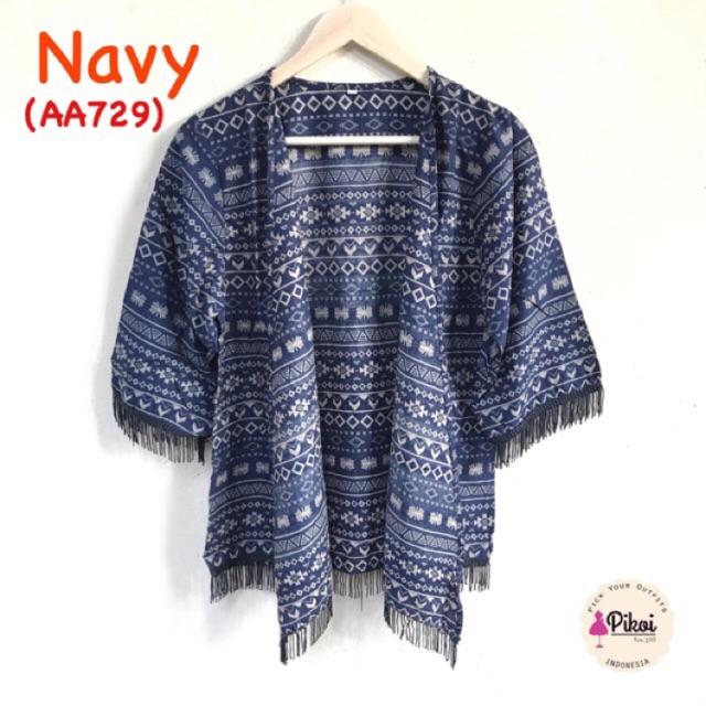 Cardigan murah / cardigan fringe / cardigan tribal / cardigan bohemian / outer etnik rumbai wanita