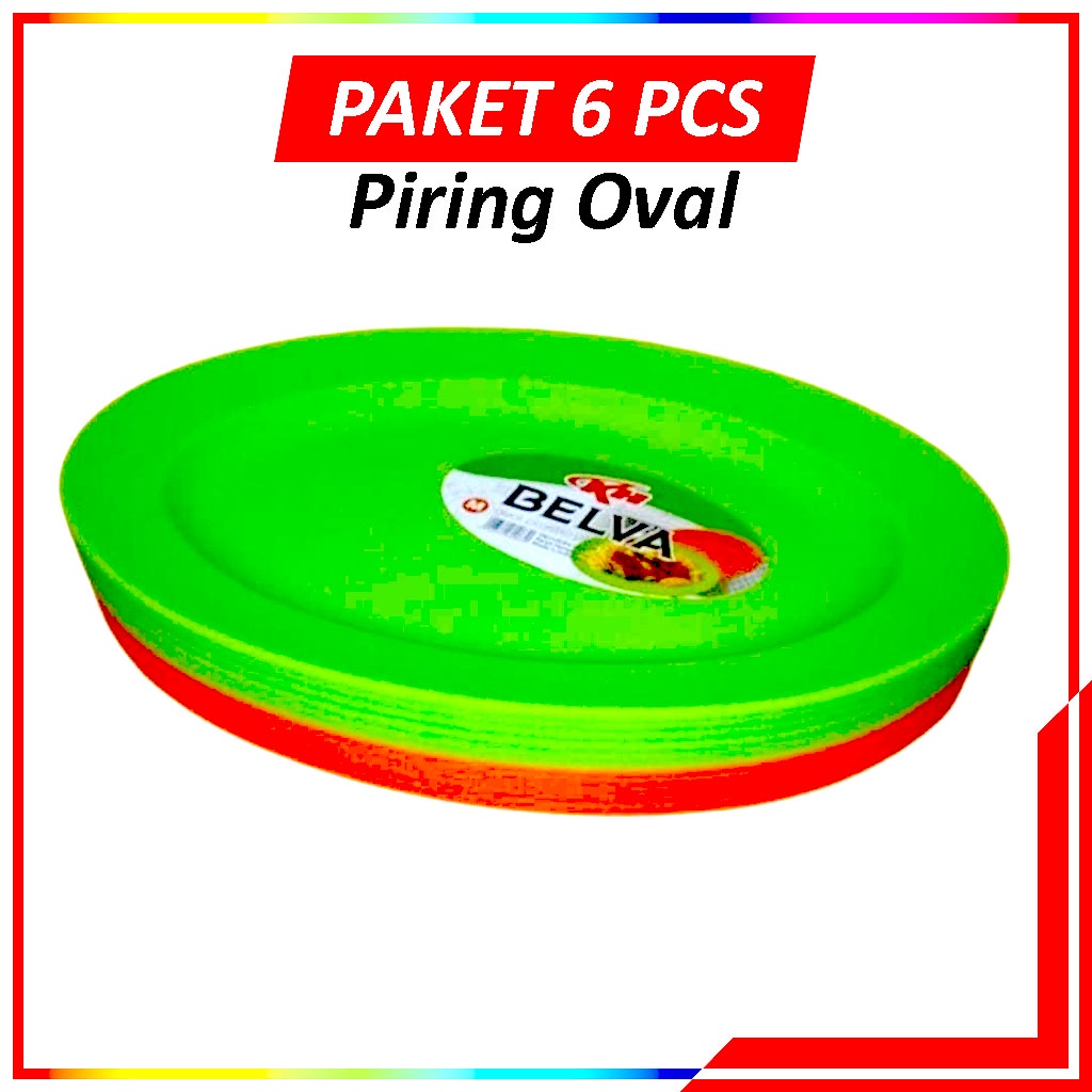 6 Pcs Oval Plastic Plate / Food Grade / Piring Ikan Piring Saji Bentuk Oval Bahan Tebal