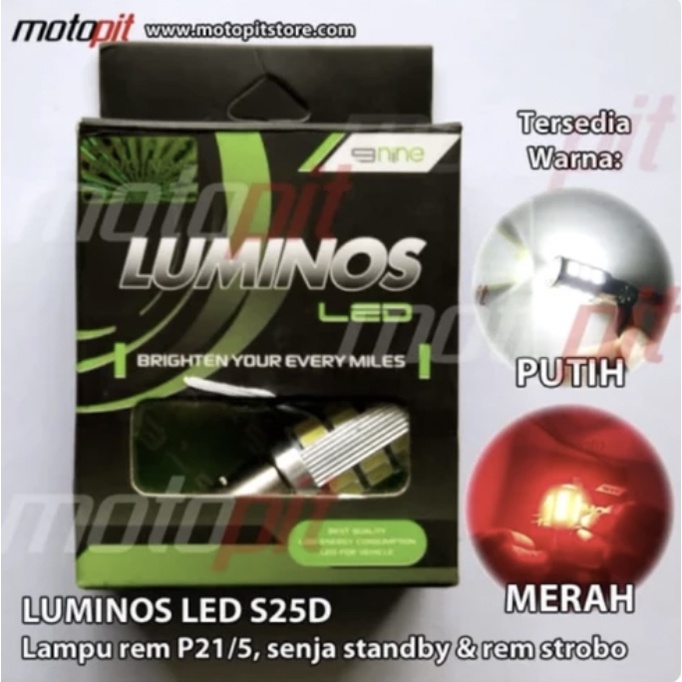 LUMINOS LED T20 Lampu Rem Putih & Merah Kedip strobo