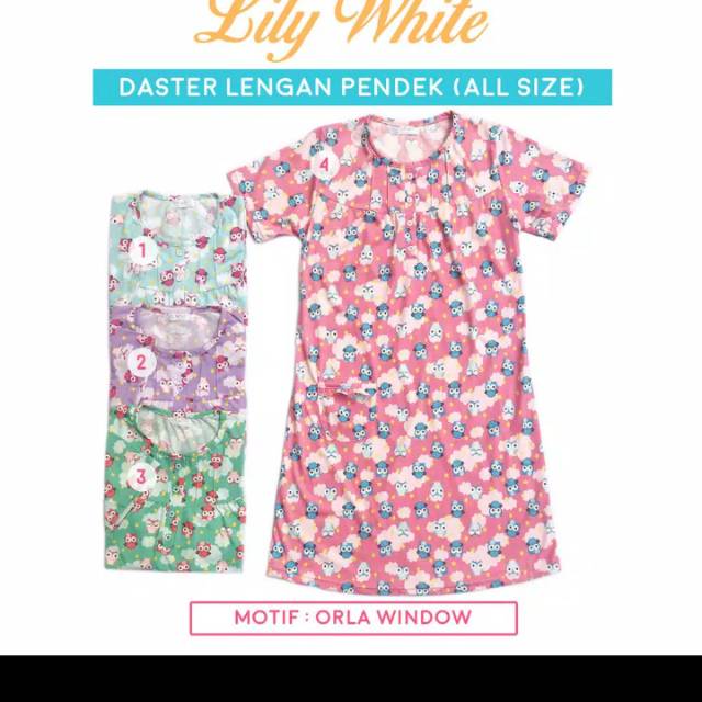 Daster Lengan Pendek LILY WHITE