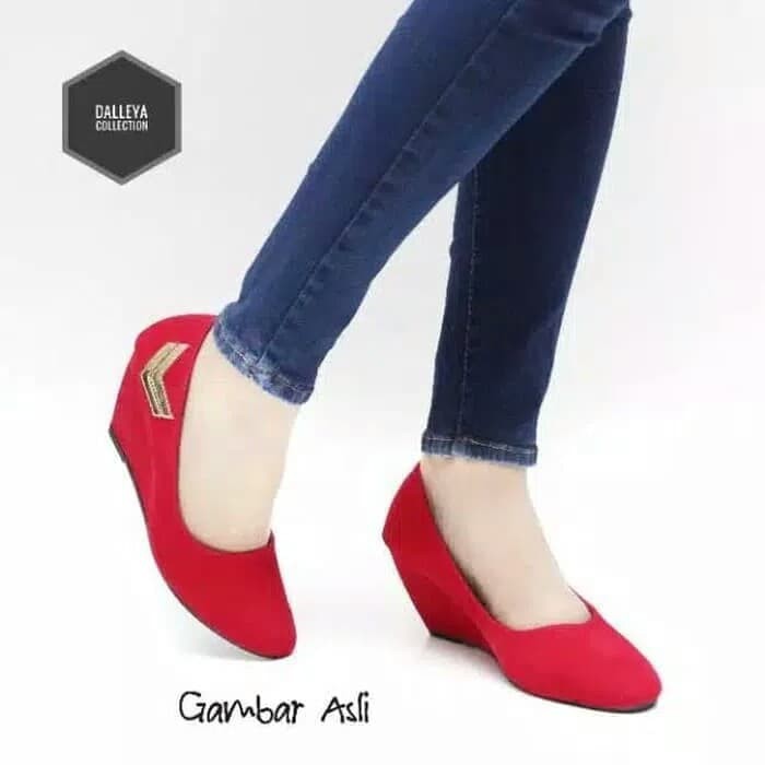 Sepatul Wedges Wanita Cewek Cewe Murah Import Branded Cantik  sepatu wanita hak tinggi polos w 14XFQ