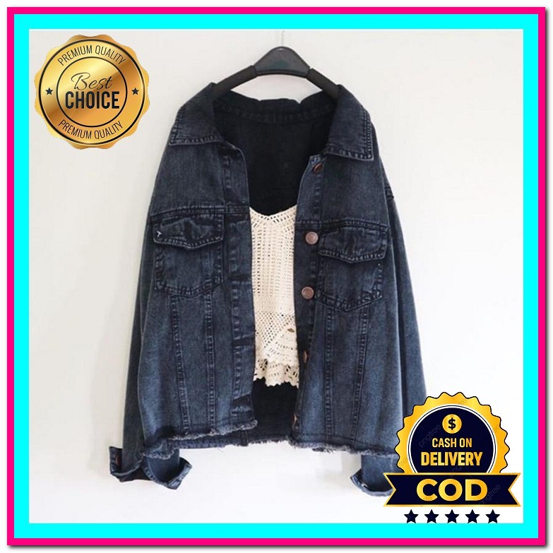 Jaket Jeans Wanita Polos Jacket Denim Levis Cewek Premium Import Cn380 Jaket Jeans Cakar Suzzie Vict
