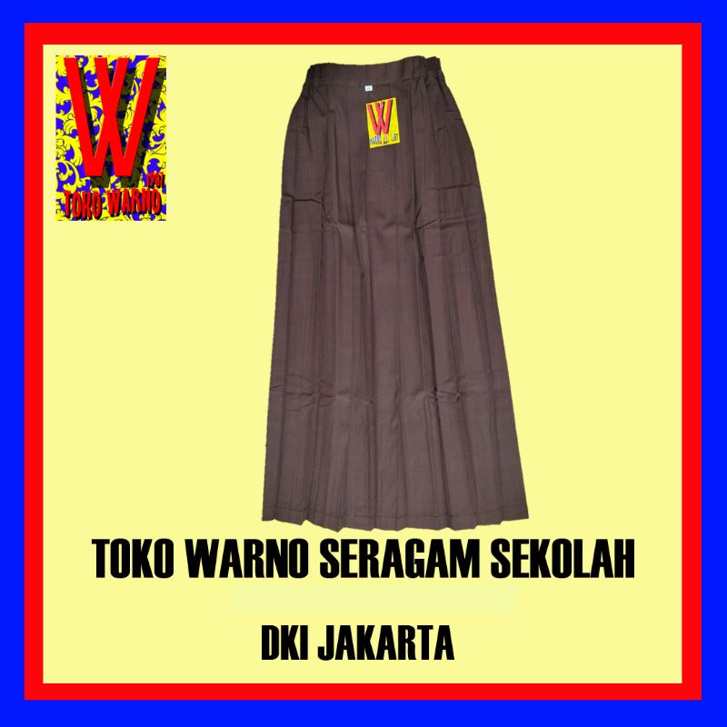 ROK PRAMUKA SMP/ SMA COKELAT (JUMBO)  REMPEL PANJANG PINGGANG KARET SEEAGAM SEKOLAH