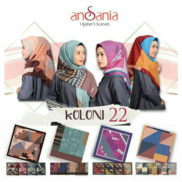 #KODIAN Jilbab Ansania Koloni 22/ Jilbab Segi Empat Motif