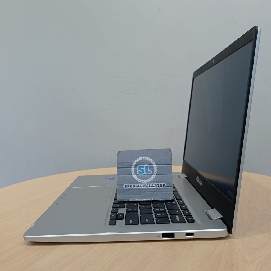 LAPTOP SEKOLAH MURAH ASUS CHROMEBOOK C423 N3350 4GB 64GB 128GB CHROME OS SILVER