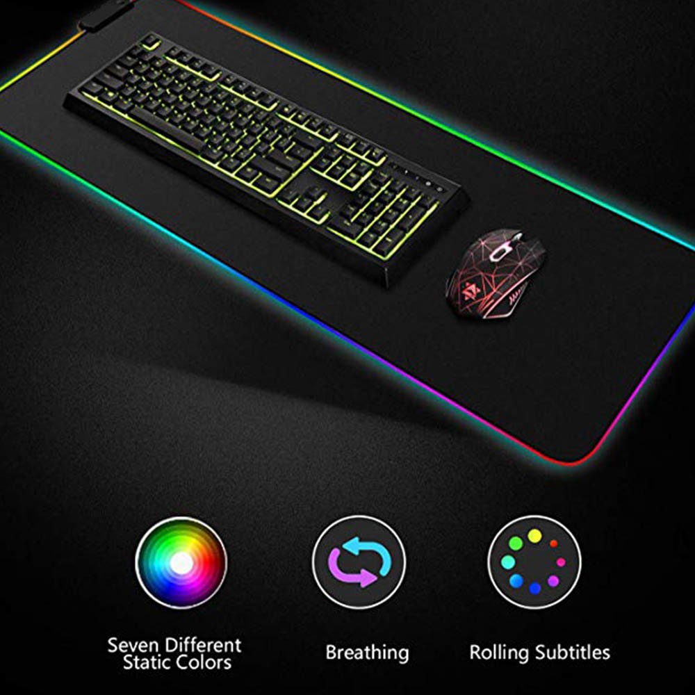 Pro1 XL Mouse Pad Gaming RGB LED Light 7 Warna Mousepad Besar Alas Keyboard Desk Mat Anti Slip MPRO1