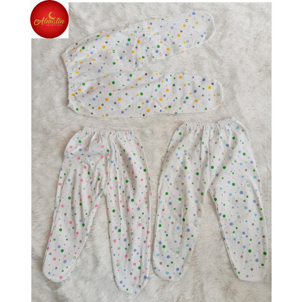 3 PCS Celana Panjang Bayi Kaki Tertutup /  Celana Panjang Bayi motif Polkadot / Celana Panjang 3 Pcs