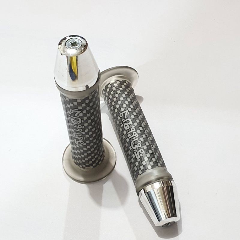 HANDGRIP KARBON SILVER + JALU STANG SILVER BISA UNTUK SEMUA MOTOR