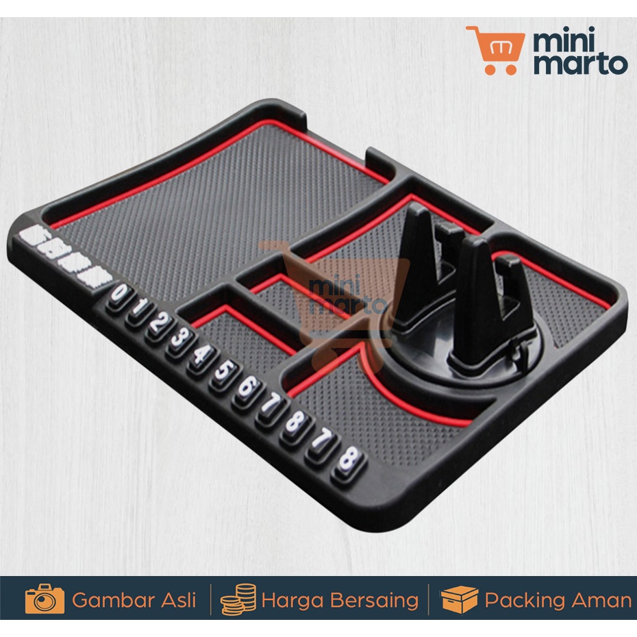 3 In 1 Alas Dashboard Mobil Anti Slip Holder Hp Di Mobil Holder Dashboard Universal Mat Alas Dashboard - Minimarto