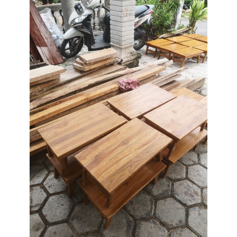 Meja Laptop Lipat Dalam Kayu Jati Super TebalKokoh