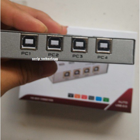 Auto Switch Printer 4 Port Usb / Sharing Switcher 1-4 Gain Tech