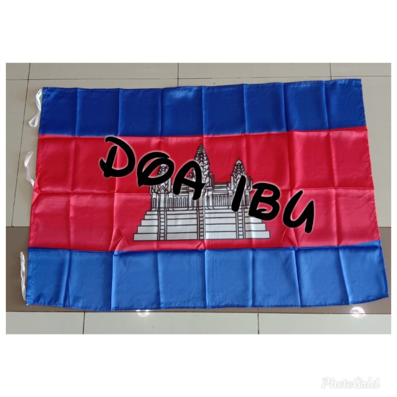 

best seller bendera kamboja bahan satin 90cm x 135cm
