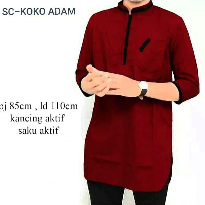 KOKO ADAM MAROON SC Koko Pria katun merah maroon